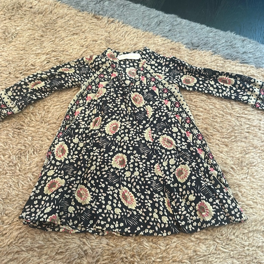 Natalie Martin Floral Kids Dress - Black and Pink